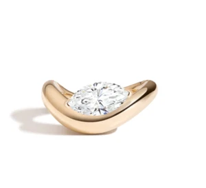 Marquise 1 Ct Diamond Ring Certified Wedding 14k Yellow Gold IGI GIA lab Grown - Picture 1 of 8