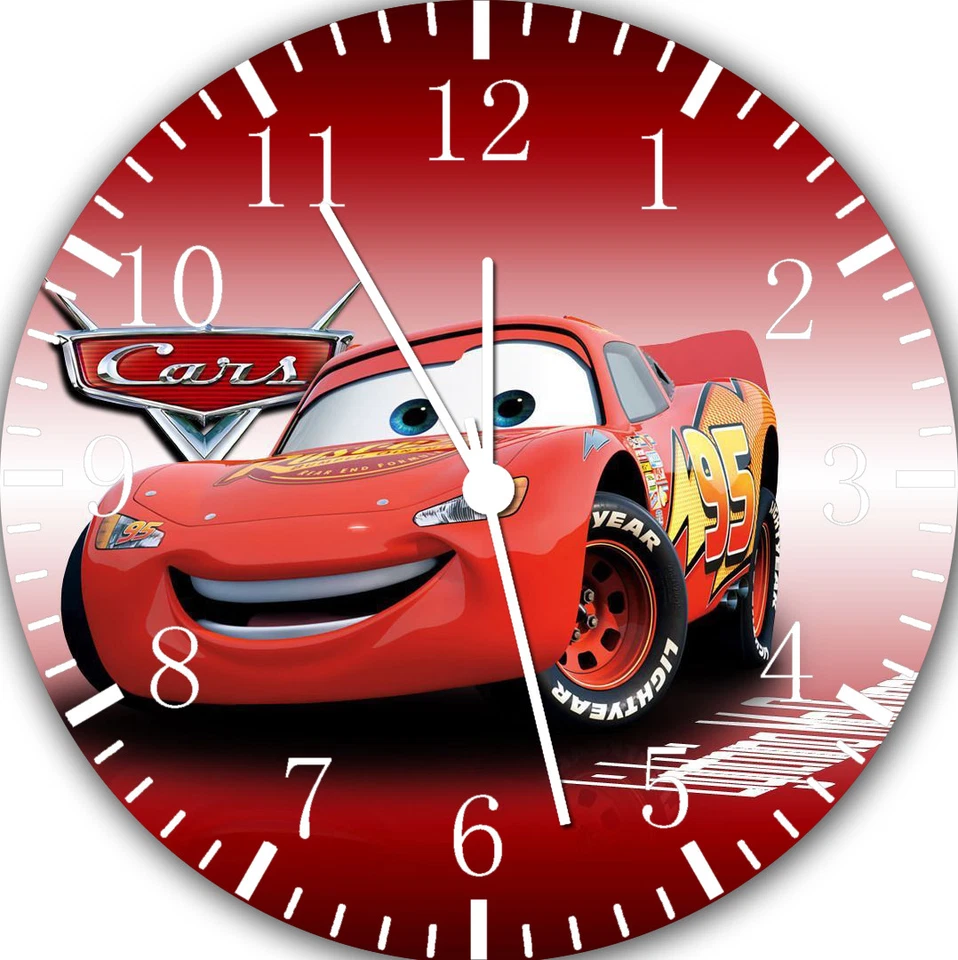 Disney Cars McQueen Frameless Borderless Wall Clock for Gifts or Decor F59