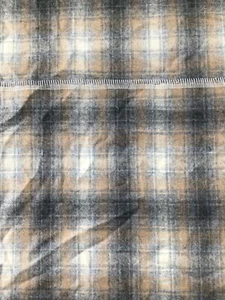 Vintage Pendleton Shirt Weight Plaid Grey, Tan, Charcoal 4 Pieces Remnants - Picture 1 of 6