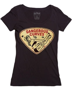 Authentic LUCKY 13 Curves Scoop Neck T-Shirt S M L XL 2XL NEW - Picture 1 of 2