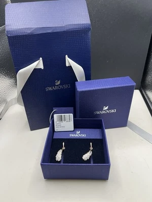 Pendientes colgantes Swarovski Idylia pluma, nuevos con etiquetas, chapados en oro rosa Foto 1 de 4
