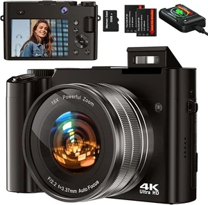 Digital Camera,64MP Vlogging Camera with 32G Memory Card Front and Rear Dual Cam - Picture 1 of 1