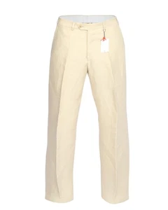 NWT ISAIA Napoli PANTS pure linen solid beige trousers luxury Italy 46 - Picture 1 of 5