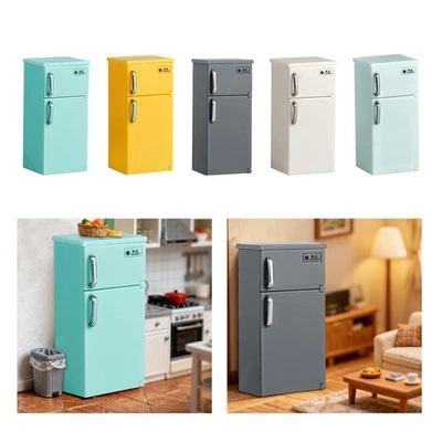 Mini réfrigérateur décoratif pour maison de poupée 1:12, meubles miniatures - Photo 1/2