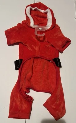 狗睡衣 LuvGear 红色抓绒连帽圣诞老人套装 M 码红色/黑色/白色 全新 — 第 1/4 张图片