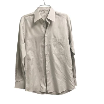 Camisa Ermenegildo Zegna Para Hombres Abotonada Gris Claro Talla Pequeña Diseñador Clásico Foto 1 de 3