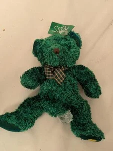 Russ Berrie Ferguson Bear 24cm Green with Bow - with Tags - Picture 1 of 3