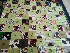 Cute everyday heroes police firefighters handmade lap throw quilt 30x32 in - Picture 1 of 3