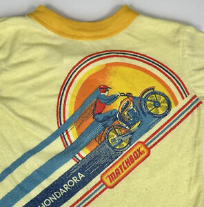Vintage Matchbox Hondarora 1970s  T-Shirt Size 4-5 Very Rare Youth Kids
