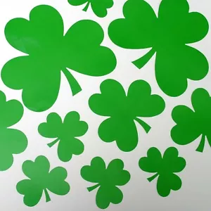 St. Patricks Day 30pc asst.Shamrock Cutouts 3 Sizes Decorations - Picture 1 of 1