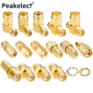 15PCS SMA Connector Kit Gold-Plated SMA Adapters Male Female RR-SMA RF Connector - Picture 1 of 5