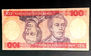 1984 Brazil Banknote 100 Cruzeiros Foreign Paper Currency Note FREE SHIPPING - Picture 1 of 3