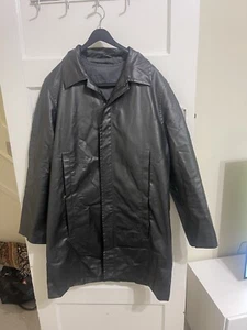 Ted Baker Kunstledermantel mit abnehmbarer Weste Herren schwarz Größe 3, UK 12 - Bild 1 von 12