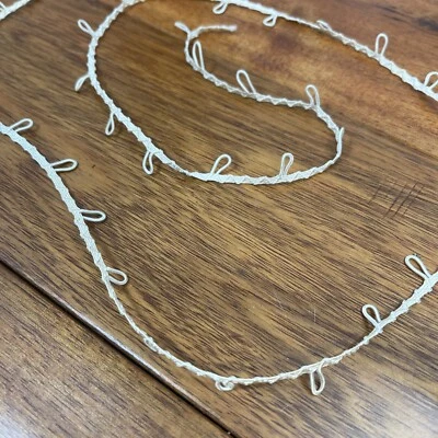 Petite Braid Trim w/ Elastic Button Loop Vintage Cream Color 5 yards - - Image 1 of 4