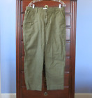 Madewell high-rise cargo pants green-on-green stripes elastic back women's XL