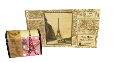 Álbum de fotos PARÍS FRANCIA contiene 100 fotos de 4" x 6" nuevo sellado + caja de baratijas Foto 1 de 4
