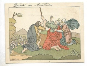 Niederlage der Amalekiter -- Heilige Geschichte - Chromo - Trade card - Bild 1 von 2