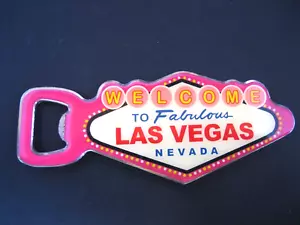 Welcome to Fabulous Las Vegas NEVADA souvenir metal fridge magnet bottle opener - Bild 1 von 5