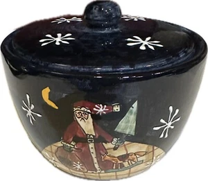 NEU VTG SELTEN CIC KERAMIK WEIHNACHTSMANN APOTHEKER SCHMUCK SCHALE GLAS SCHWARZ ROT ZERTIFIKAT - Bild 1 von 6