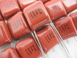 6Pcs - 1uF (105) @ 100V **PANASONIC ECQE1105K** Metallized film CAPACITOR #127 - Picture 1 of 3