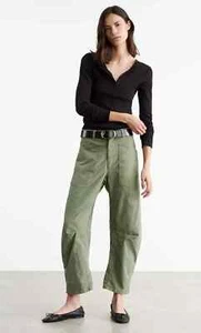 Pantalone donna NILI LOTAN Shon cotone elasticizzato mimetico barile nuovo senza etichette taglia 8 $375 - Foto 1 di 12