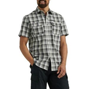 Wrangler Men's Outdoor Short Sleeve Utility Shirt Matcha Steel Small - Picture 1 of 4