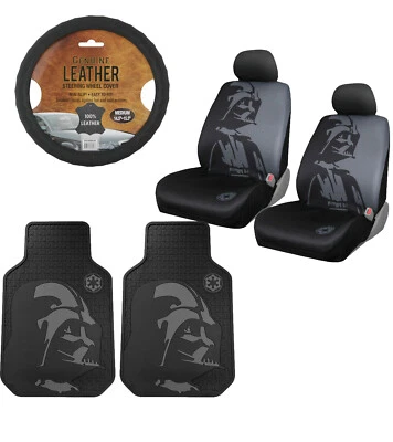Nuevo Star Wars Darth Vader Máscara 7 Piezas Alfombrilla Cubiertas de Asiento Cubierta de Volante Foto 1 de 4