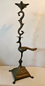 Vintage Messing 18,5" hoch Kerzenständer/Halter mit Vogel Akzent - Bild 1 von 12