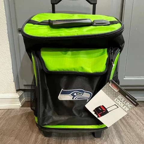 Uline NFL Seattle Seahawks Blue/Green Insulated Rolling Cooler Cover
