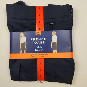 French Toast Girls School Uniform, 2-Tab Scooter, Navy, Size 6, 2-Pack **NEW** - Picture 1 of 4
