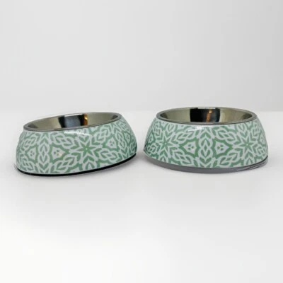 (2) Cuenco de agua para alimentos para mascotas cachorro gatito perro plato extraíble de acero inoxidable sin deslizamiento Foto 1 de 4