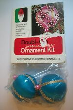 Double Glo Ornament Kit Bead Sequin DAMAGED Blue Made in Taiwan Vintage Package
