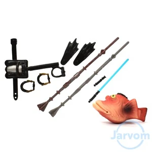 Star Wars 3.75" Phantom Menace TPM Episode 1 Underwater Accessory Set Complete - Picture 1 of 1