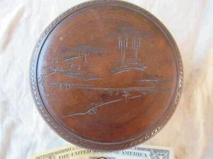Cuenco de madera cubierto oriental vintage en excelente estado - Imagen 1 de 5