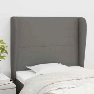Winged Fabric Headboard Bedhead Bed Frame Ear Head Dark Grey Single Size 103cm - Picture 1 of 9