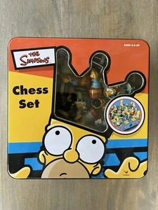 The Simpsons 1998 Vintage Chess Set Tin Collectors Box 100% Official - Complete - Picture 1 of 9