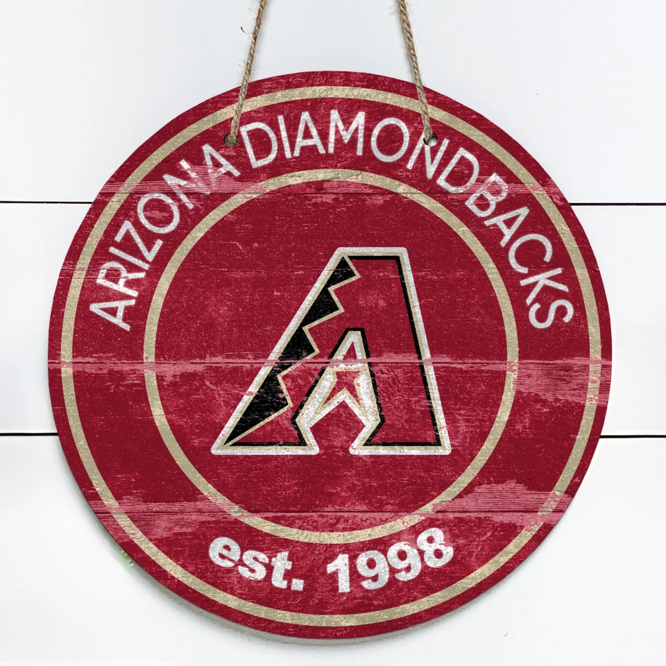 Letrero redondo de metal de 10" inspirado en Arizona Diamondbacks interior/exterior (aspecto vintage) Foto 1 de 1