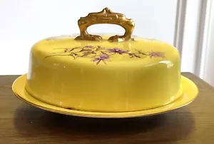 Antike Royal Worcester Porzellan Schale mit Deckel gelbe Kralle Fußgriff - Bild 1 von 8