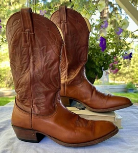 Herren Vintage Nocona Western Braun Leder Naht Cowboy Stiefel 7529-27-403 9C - Bild 1 von 10