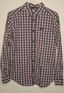Columbia Hemd Herren S rot schwarz kariert Stretch Button Down Brusttasche - Bild 1 von 9