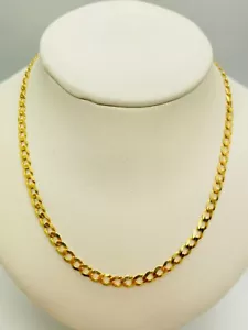 9ct Yellow Solid Gold Curb Chain – 3.8mm – 20" - Picture 1 of 10
