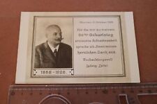 tolle alte Dankeskarte 60. Geburtstag - München 1928 Ludwig Zettel
