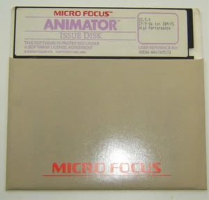 Vintage Micro Focus Animator Software v 2.5.4 on 5.25" Floppy Disk For IBM PC - Photo 1/3