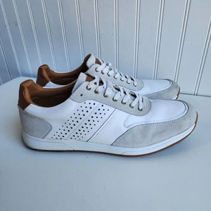 Florsheim Herren Größe 11 M Weiß Hellbraun Fusion Sport Turnschuhe 14276-100 Leder Spitze - Bild 1 von 11