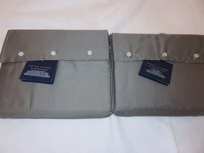 Sábanas planas y ajustables completas de satén orgánico Ralph Lauren grafito $260 Foto 1 de 3