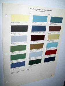 1964 Hillman Humber Singer SUNBEAM auto DuPont Paint Chips set - Picture 1 of 1