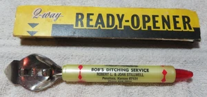 Vintage Werbung Flaschenöffner, Bobs Ditching Service Penalosa, Kansas - Bild 1 von 3