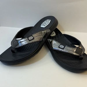 Hey Dude Woman's Christi Black Shimmer Flip Flops Size 8 New Without Tag - Picture 1 of 7