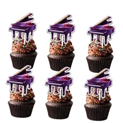 18 piezas Brillo Piano Postre Cupcake Topper Pick para Instrumento Musical Música  Foto 1 de 4