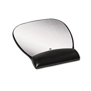 3M Precise Leatherette Mouse Pad w/Wrist Rest Nonskid Base 8-3/4 x 9-1/4 Black - Picture 1 of 9
